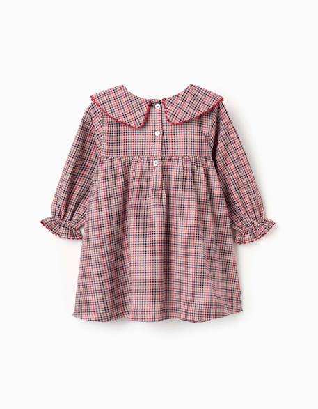 Robe à manches longues en sergé à carreaux b&s Gris clair 2 - vertbaudet enfant 