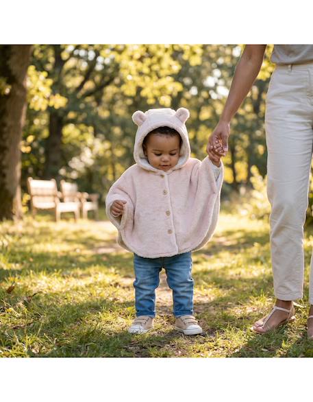 Poncho bébé groloudoux® ultra doux Rose 2 - vertbaudet enfant 