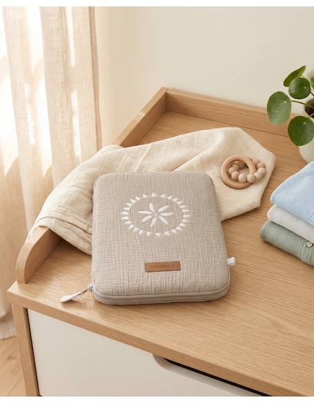 Protège carnet de santé - coton bio Beige 2 - vertbaudet enfant 