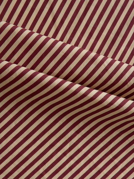 Drap-housse percale de coton 'lisette' Rayure bordeaux/ecru 3 - vertbaudet enfant 