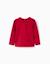 T-shirt en coton à manches longues avec plis sur le devant Rouge 1 - vertbaudet enfant 