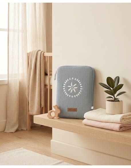 Protège carnet de santé - coton bio Bleu 2 - vertbaudet enfant 