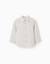 Chemise en coton à manches longues à carreaux Beige clair 1 - vertbaudet enfant 