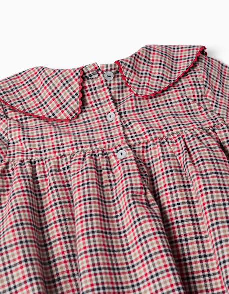 Robe à manches longues en sergé à carreaux b&s Gris clair 3 - vertbaudet enfant 