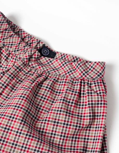 Jupe-short en sergé à motif à carreaux b&s Gris clair 3 - vertbaudet enfant 