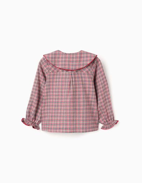Chemisier en coton à manches longues à carreaux b&s Gris clair 2 - vertbaudet enfant 