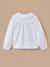 Chemise grand col brodé fille Blanc 2 - vertbaudet enfant 