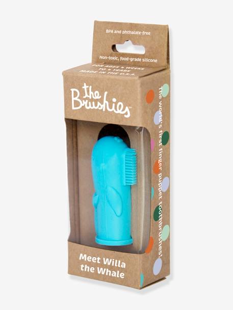 Brosse à dents 1er âge (Les Brossettes) en silicone BLEU+VERT 1 - vertbaudet enfant 