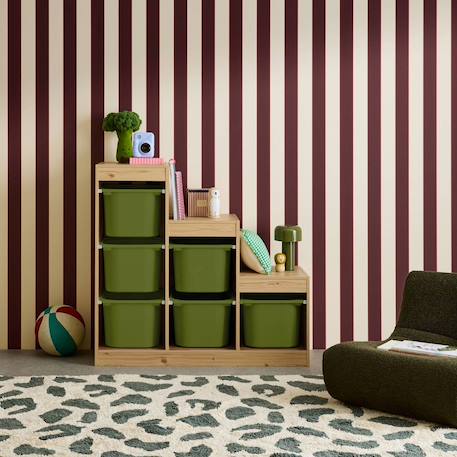 Meuble de rangement enfant escalier 6 bacs de rangement décor bois naturel - sora Beige+Kaki+Moutarde+Pêche+Vert de gris 9 - vertbaudet enfant 