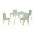 Table rectangulaire enfant bois de pin 4 assises - judith Blanc+Vert 7 - vertbaudet enfant 