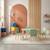 Table rectangulaire enfant bois de pin 4 assises - judith Blanc+Vert 6 - vertbaudet enfant 