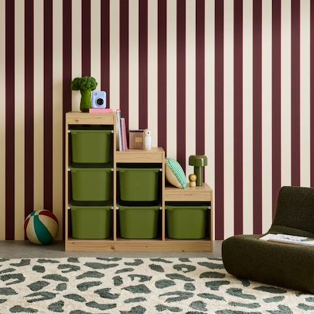 Meuble de rangement enfant escalier 6 bacs de rangement décor bois naturel - sora Beige+Kaki+Moutarde+Pêche+Vert de gris 7 - vertbaudet enfant 