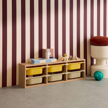 Sora - children's storage unit with 6 storage bins Moutarde+Orange+Vert olive 4 - vertbaudet enfant 