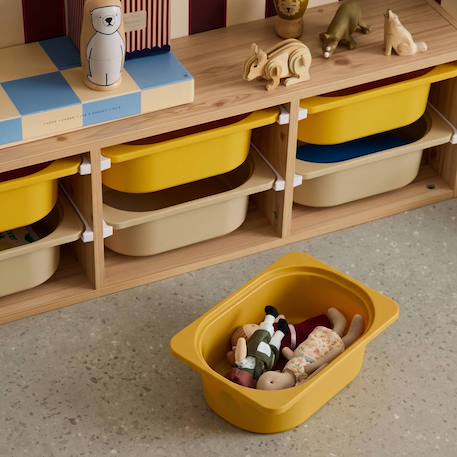 Sora - children's storage unit with 6 storage bins Moutarde+Orange+Vert olive 5 - vertbaudet enfant 