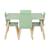 Table rectangulaire enfant bois de pin 4 assises - judith Blanc+Vert 8 - vertbaudet enfant 