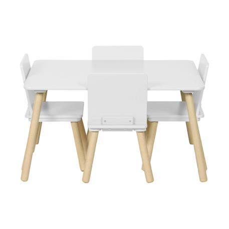 Table rectangulaire enfant bois de pin 4 assises - judith Blanc+Vert 2 - vertbaudet enfant 