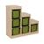 Meuble de rangement enfant escalier 6 bacs de rangement décor bois naturel - sora Beige+Kaki+Moutarde+Pêche+Vert de gris 8 - vertbaudet enfant 