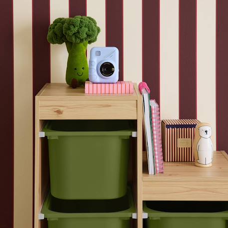 Meuble de rangement enfant escalier 6 bacs de rangement décor bois naturel - sora Beige+Kaki+Moutarde+Pêche+Vert de gris 12 - vertbaudet enfant 