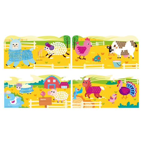 Mosaïque en autocollants mousse enfant animaux de la ferme Bleu 3 - vertbaudet enfant 