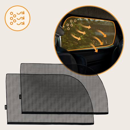 Lot de 2 pare-soleil universels sunblocker pour vitres de voiture avec protection uv et fonction moustiquaire Black 3 - vertbaudet enfant 