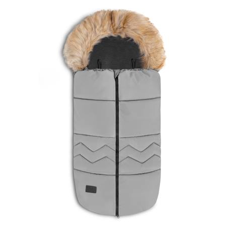 Chancelière universelle frode pour poussette, imperméable avec fourrure amovible Black carbon+Grey dove 8 - vertbaudet enfant 