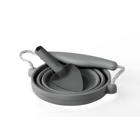 Seau pliable bébé en silicone avec truelle Gris 2 - vertbaudet enfant 