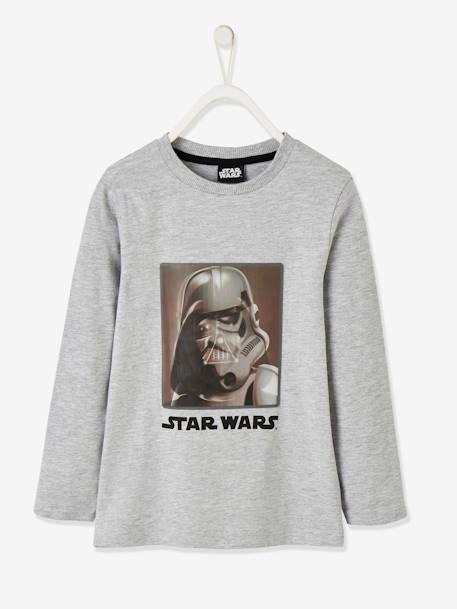T-shirt Star Wars® garçon motif hologramme gris clair chiné 1 - vertbaudet enfant 
