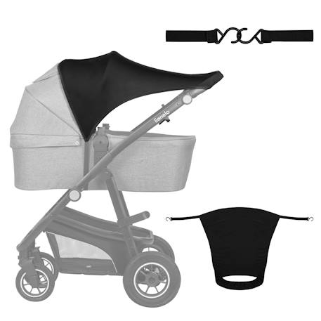 Pare-soleil universel stroller sun cover 53 x 51 cm avec protection upf 50+ pour poussette et siège-auto Black carbon 1 - vertbaudet enfant 