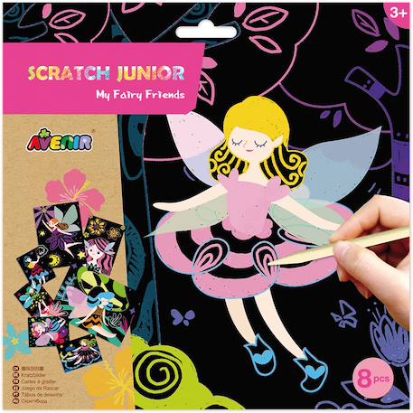 Kit d'art à gratter enfant petites fées 8 pièces junior Rose 1 - vertbaudet enfant 