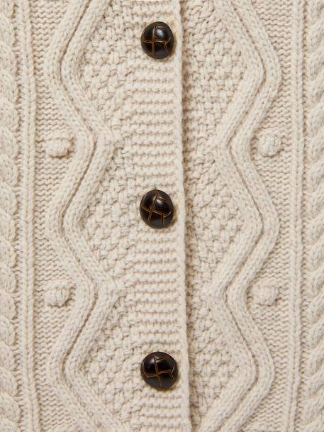 Cardigan torsadé sans manches fille Ecru chine 2 - vertbaudet enfant 