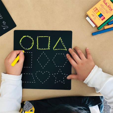 Pochette 5 ardoises lettres et chiffres - jouet éducatif pour enfants Noir 2 - vertbaudet enfant 