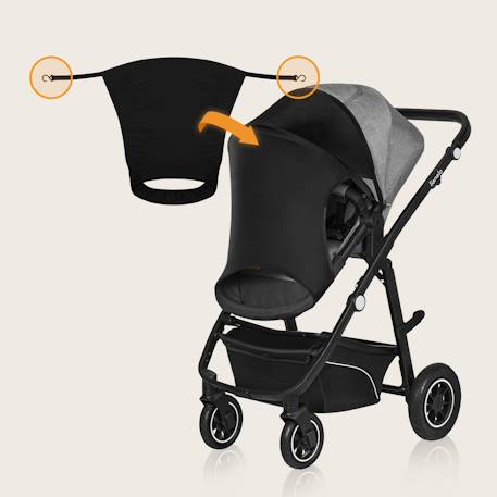 Pare-soleil universel stroller sun cover 53 x 51 cm avec protection upf 50+ pour poussette et siège-auto Black carbon 5 - vertbaudet enfant 