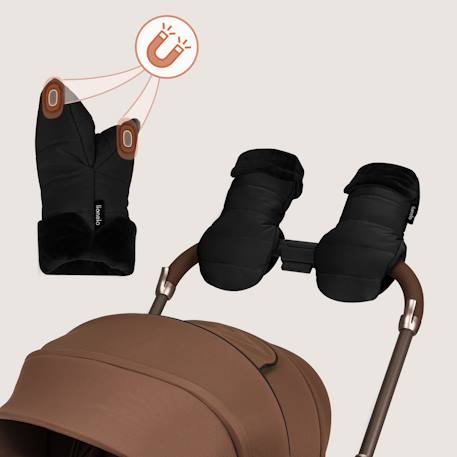 Chauffe-main universel handmuff oli pour poussette, imperméable Black+Nutty 2 - vertbaudet enfant 