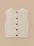 Cardigan torsadé sans manches fille Ecru chine 1 - vertbaudet enfant 