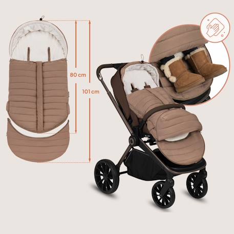 Chancelière universelle oli pour poussette, imperméable de +5 à -20 °c avec filtre uv Black+Nutty 8 - vertbaudet enfant 