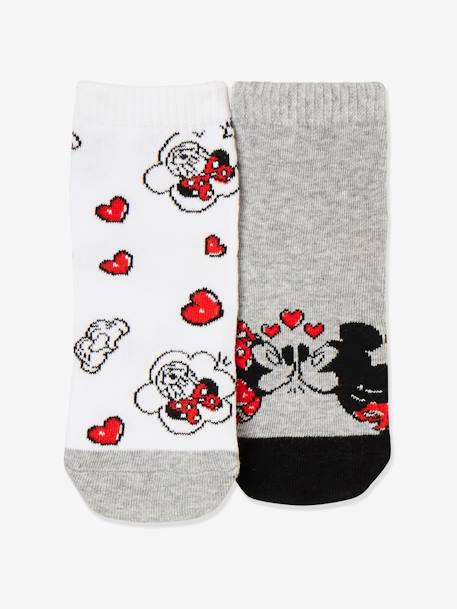 Lot de 2 paires de chaussettes Disney® Minnie GRIS CLAIR BICOLOR/MULTICOLOR 1 - vertbaudet enfant 