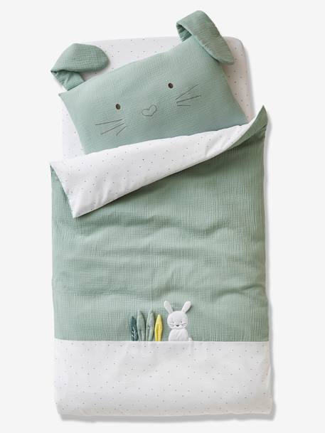 Housse de couette bébé MENTHE A L'EAU vert 2 - vertbaudet enfant 