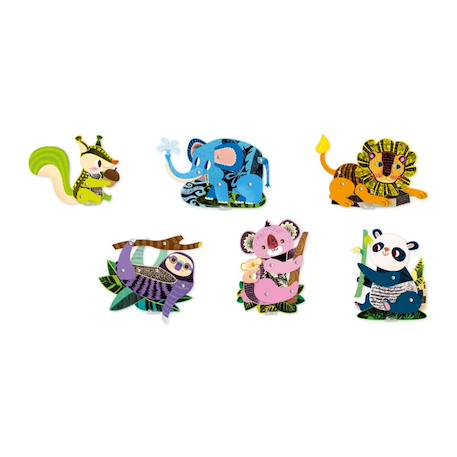Marionnettes articulées à gratter enfant animaux de la forêt Bleu et rouge 4 - vertbaudet enfant 