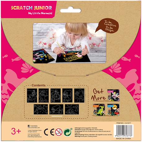 Livre à gratter enfant petite sirène 8 pièces junior Rose et violet 6 - vertbaudet enfant 