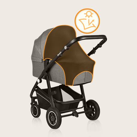 Pare-soleil universel stroller sun cover 53 x 51 cm avec protection upf 50+ pour poussette et siège-auto Black carbon 3 - vertbaudet enfant 