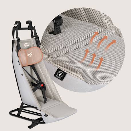 Hamac pour poussette cama dès 1 mois avec tissu dri-seat, harnais 5 points et chancelière incluse Grey stone 4 - vertbaudet enfant 