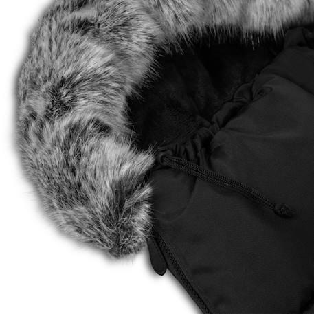 Chancelière universelle frode pour poussette, imperméable avec fourrure amovible Black carbon+Grey dove 4 - vertbaudet enfant 