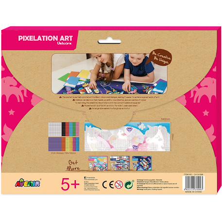 Affiche géante à décorer enfant licorne pixelation art Rose 6 - vertbaudet enfant 