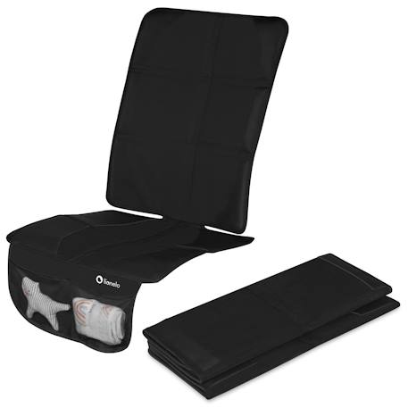 Tapis de protection universel sikker pour siège auto avec mousse epe 8 mm, surface antidérapante et poche de rangement Black carbon 1 - vertbaudet enfant 