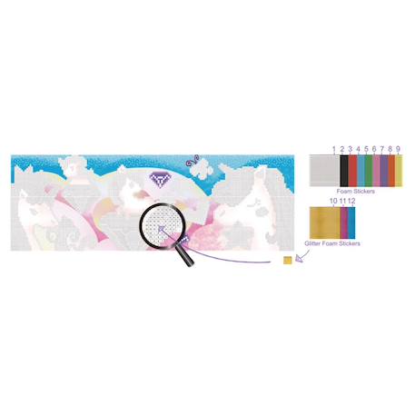 Affiche géante à décorer enfant licorne pixelation art Rose 5 - vertbaudet enfant 