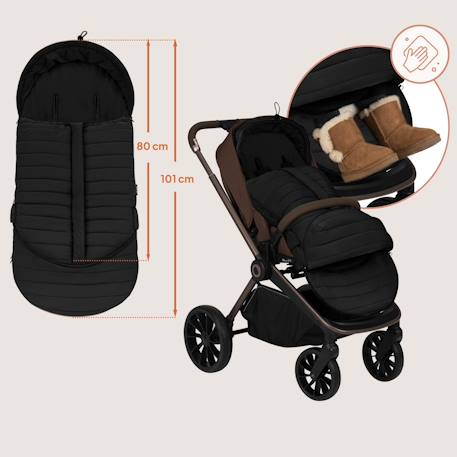 Chancelière universelle oli pour poussette, imperméable de +5 à -20 °c avec filtre uv Black+Nutty 2 - vertbaudet enfant 