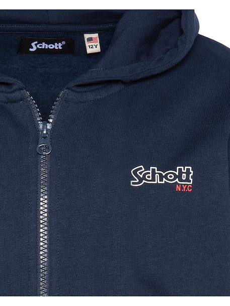 Sweatshirt zippé à capuche Blanc+Bleu jean+Bleu marine+Noir+Orange 8 - vertbaudet enfant 