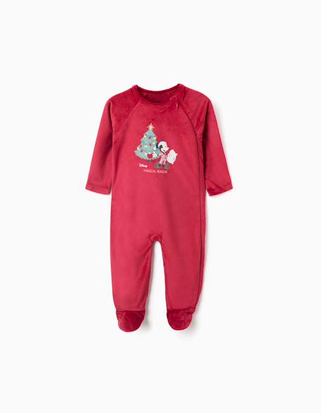 Dors-bien de Noël en velours avec imprimé mickey Rouge 1 - vertbaudet enfant 