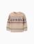 Pull en maille avec motif jacquard Beige+Bleu foncé 1 - vertbaudet enfant 