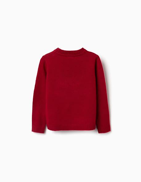 Pull en maille avec pingouin jacquard Beige+Rouge 5 - vertbaudet enfant 